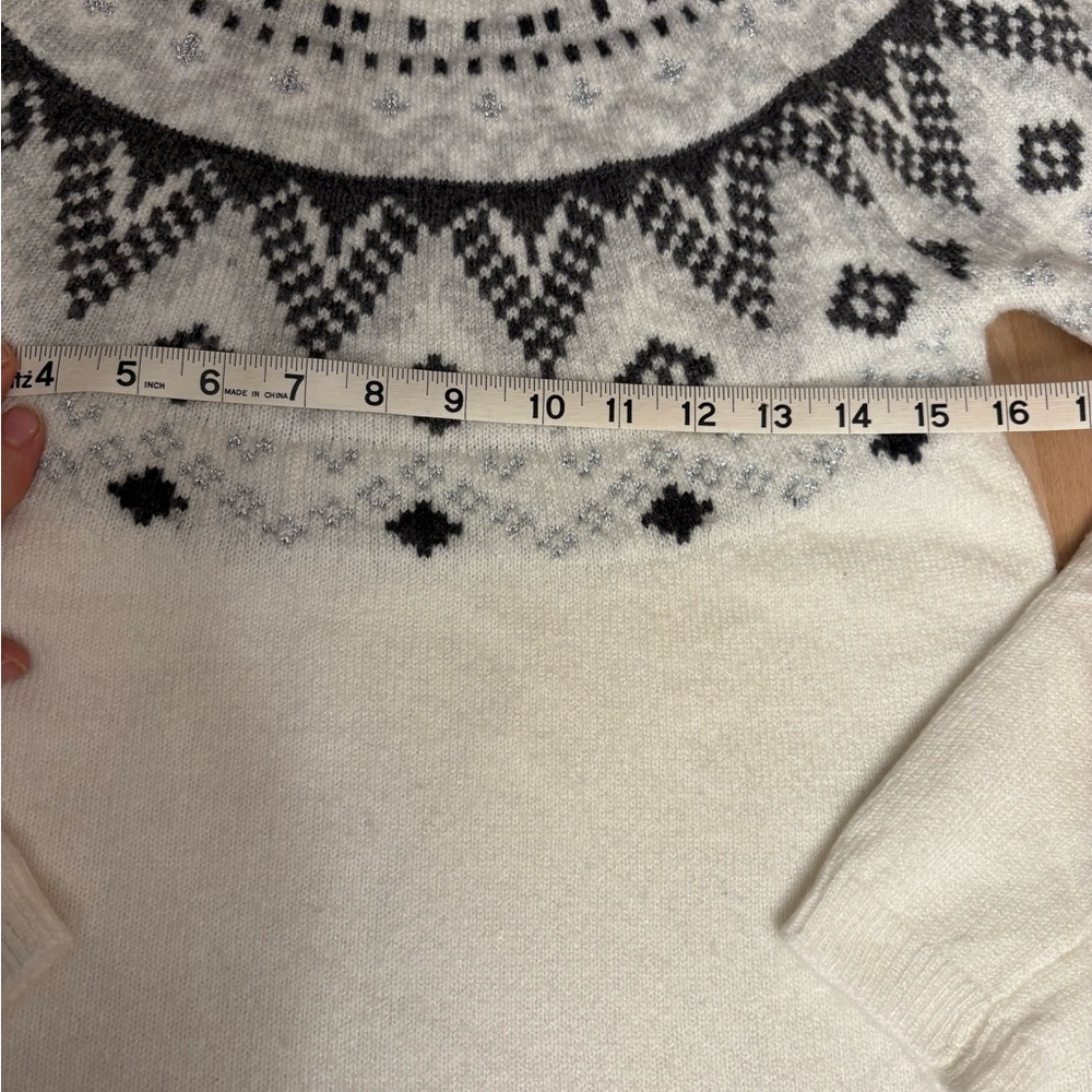 Kismet Cream and Black Geometric Sweater Fair Isle - Picture 3 of 7